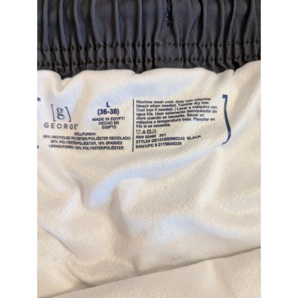 George Swim Trunks Men's L Multicolor Striped Drawstring Waist Poly Blend - Picture 6 of 6